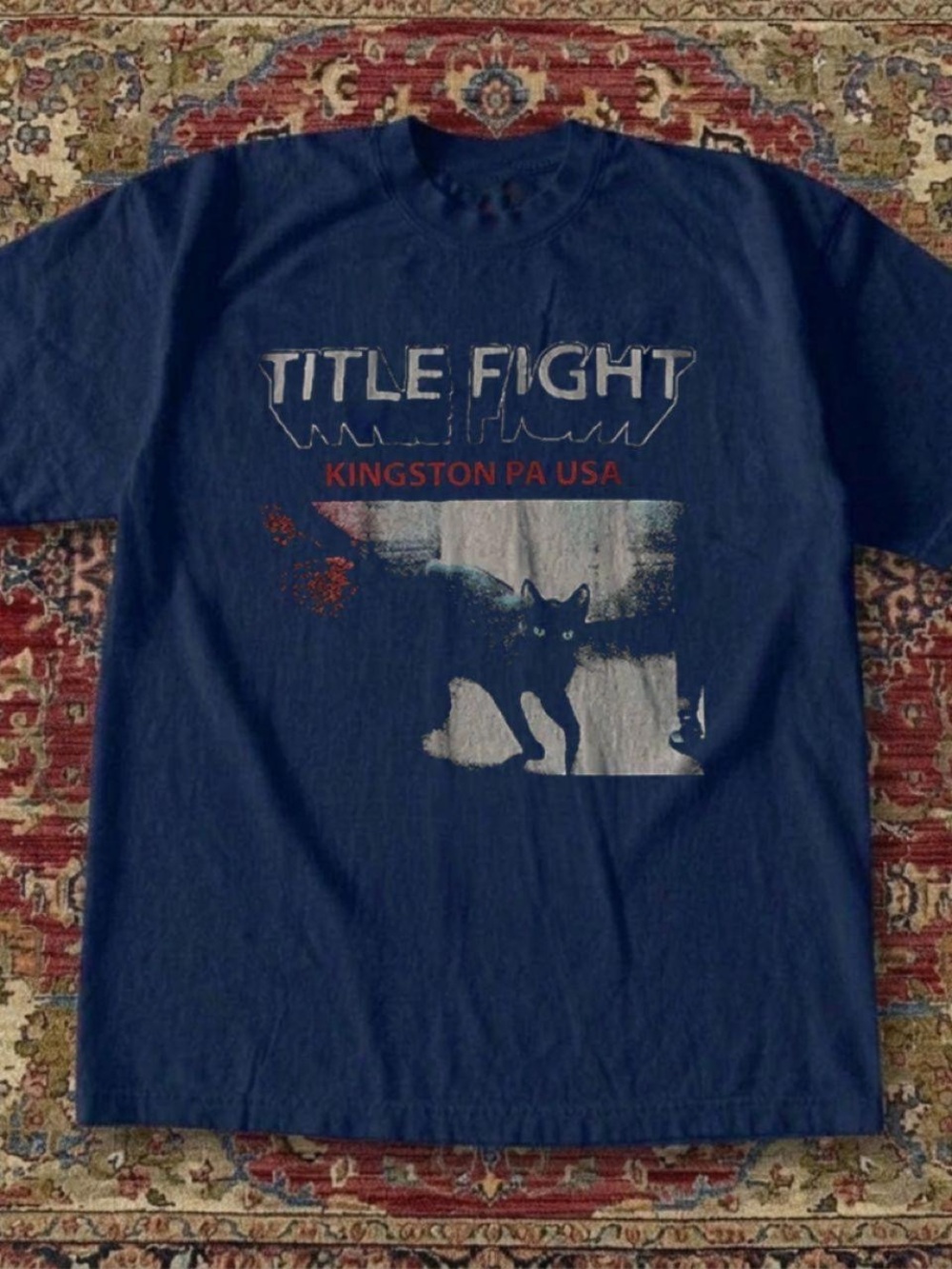 Gildan Navy 'Title Fight' Kingston PA Graphic Tee